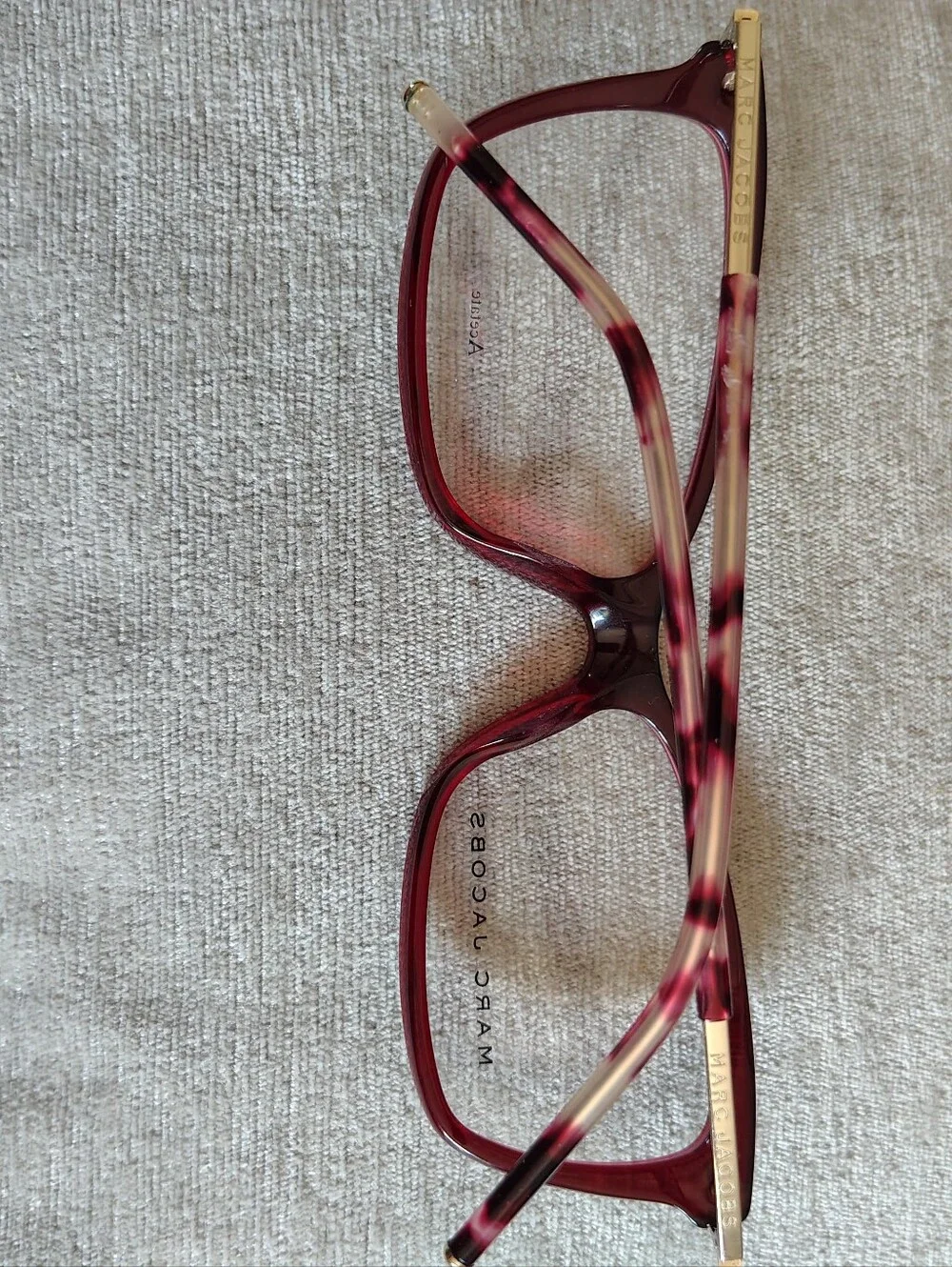 Marc Jacobs Burgundy Cat-Eye Optical Glasses with Gold Temples
